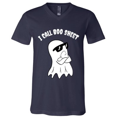 I Call Boo Sheet Halloween V-Neck T-Shirt