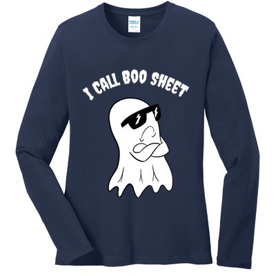 I Call Boo Sheet Halloween Ladies Long Sleeve Shirt