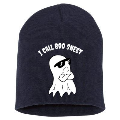 I Call Boo Sheet Halloween Short Acrylic Beanie