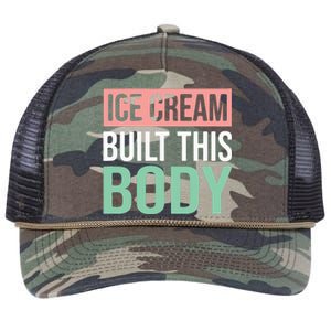 Ice Cream Built This Body Ice Cream Lover Retro Rope Trucker Hat Cap