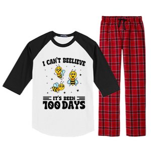 I CanT Believe Its Been 100 Days Funny Bee 100th Day School Raglan Sleeve Pajama Set