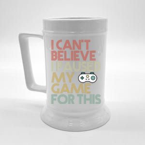 I Cant Believe I Paused My Game For This 70s Retro Gift Cool Gift Beer Stein