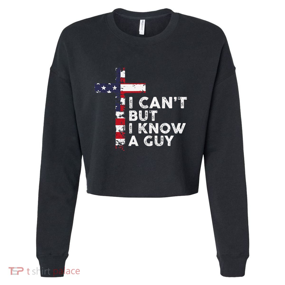 I CanT But I Know A Guy Jesus Christ Usa Christian Cropped Pullover Crew