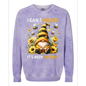 I CanT Believe Its Been 100 Days Bee Gnome Teacher Student Colorblast Crewneck Sweatshirt