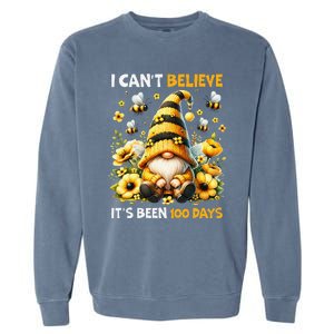 I CanT Believe Its Been 100 Days Bee Gnome Teacher Student Garment-Dyed Sweatshirt