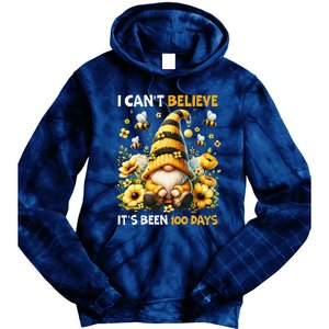 I CanT Believe Its Been 100 Days Bee Gnome Teacher Student Tie Dye Hoodie