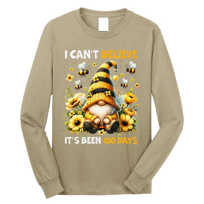 I CanT Believe Its Been 100 Days Bee Gnome Teacher Student Long Sleeve Shirt