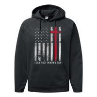 I CanT But I Know A Guy Cross American Flag Performance Fleece Hoodie