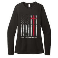 I CanT But I Know A Guy Cross American Flag Womens CVC Long Sleeve Shirt