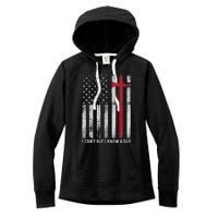 I CanT But I Know A Guy Cross American Flag Women's Fleece Hoodie