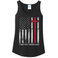 I CanT But I Know A Guy Cross American Flag Ladies Essential Tank