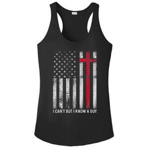 I CanT But I Know A Guy Cross American Flag Ladies PosiCharge Competitor Racerback Tank