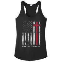 I CanT But I Know A Guy Cross American Flag Ladies PosiCharge Competitor Racerback Tank