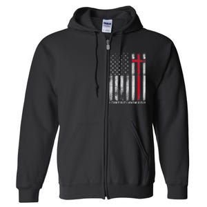 I CanT But I Know A Guy Cross American Flag Full Zip Hoodie