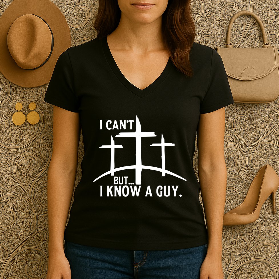 I CanT But I Know A Guy Christian Women's V-Neck T-Shirt