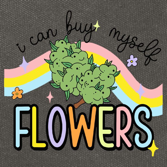 I Can Buy Myself Flowers Weed Funny Cannabis Cotton Canvas Backpack