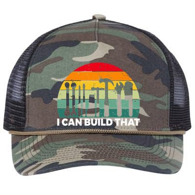 I Can Build That Handyman Woodwork Craftsman Retro Rope Trucker Hat Cap