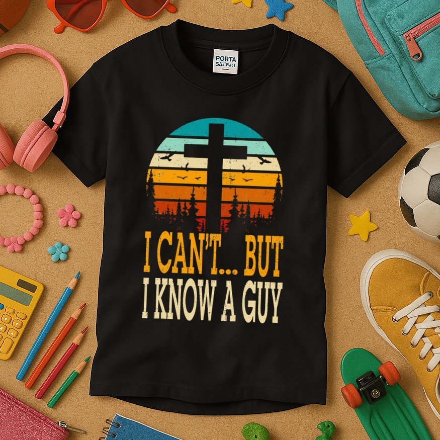I Cant But I Know A Guy Jesus Cross Religious Christian Kids T-Shirt