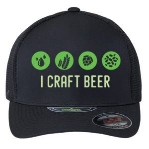 I Craft Beer Water Barley Malt Hops Yeast Brewer Ipa Gift Flexfit Unipanel Trucker Cap