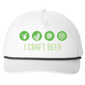 I Craft Beer Water Barley Malt Hops Yeast Brewer Ipa Gift Snapback Five-Panel Rope Hat