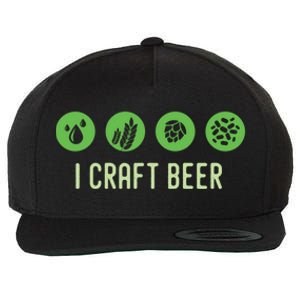 I Craft Beer Water Barley Malt Hops Yeast Brewer Ipa Gift Wool Snapback Cap