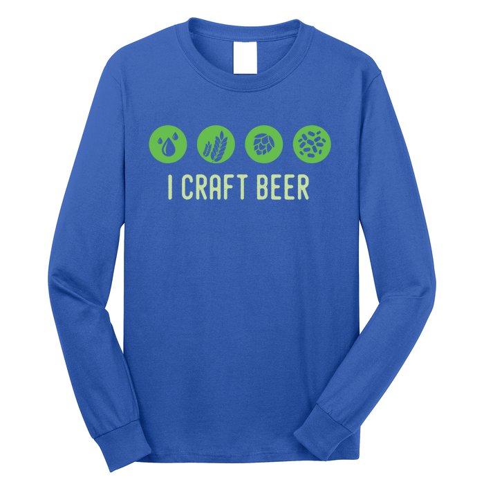 I Craft Beer Water Barley Malt Hops Yeast Brewer Ipa Gift Long Sleeve Shirt