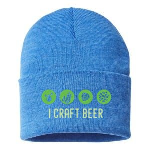 I Craft Beer Water Barley Malt Hops Yeast Brewer Ipa Gift Sustainable Knit Beanie