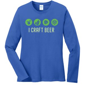 I Craft Beer Water Barley Malt Hops Yeast Brewer Ipa Gift Ladies Long Sleeve Shirt