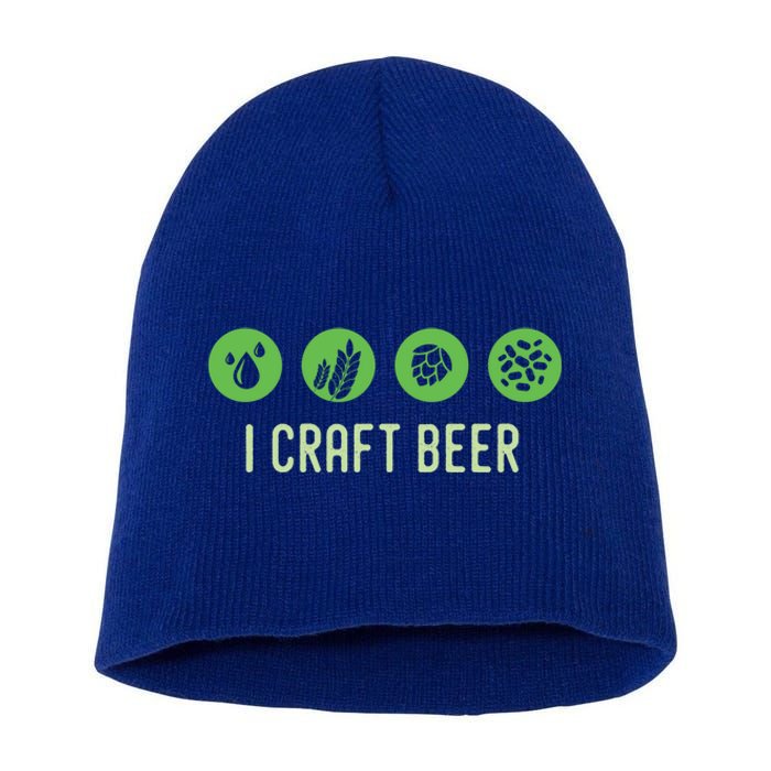 I Craft Beer Water Barley Malt Hops Yeast Brewer Ipa Gift Short Acrylic Beanie