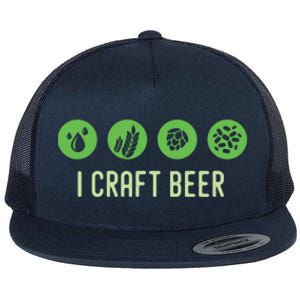 I Craft Beer Water Barley Malt Hops Yeast Brewer Ipa Gift Flat Bill Trucker Hat