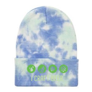 I Craft Beer Water Barley Malt Hops Yeast Brewer Ipa Gift Tie Dye 12in Knit Beanie