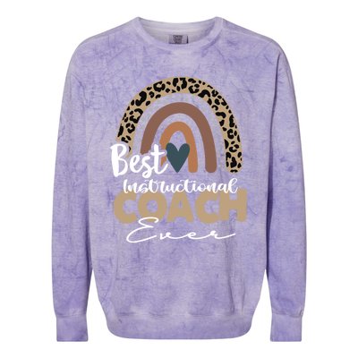 Insructional Coach Boho Rainbow Teacher Appreciation Meaningful Gift Colorblast Crewneck Sweatshirt