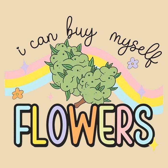 I Can Buy Myself Flowers Funny Stoner Happy 420 Days Cannabis Drawstring Bag