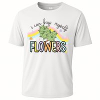 I Can Buy Myself Flowers Funny Stoner Happy 420 Days Cannabis Cooling Performance Crew T-Shirt