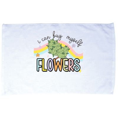I Can Buy Myself Flowers Funny Stoner Happy 420 Days Cannabis Microfiber Hand Towel