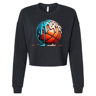 Ice Cream Basketball Drip Basketball Stuff Cropped Pullover Crew