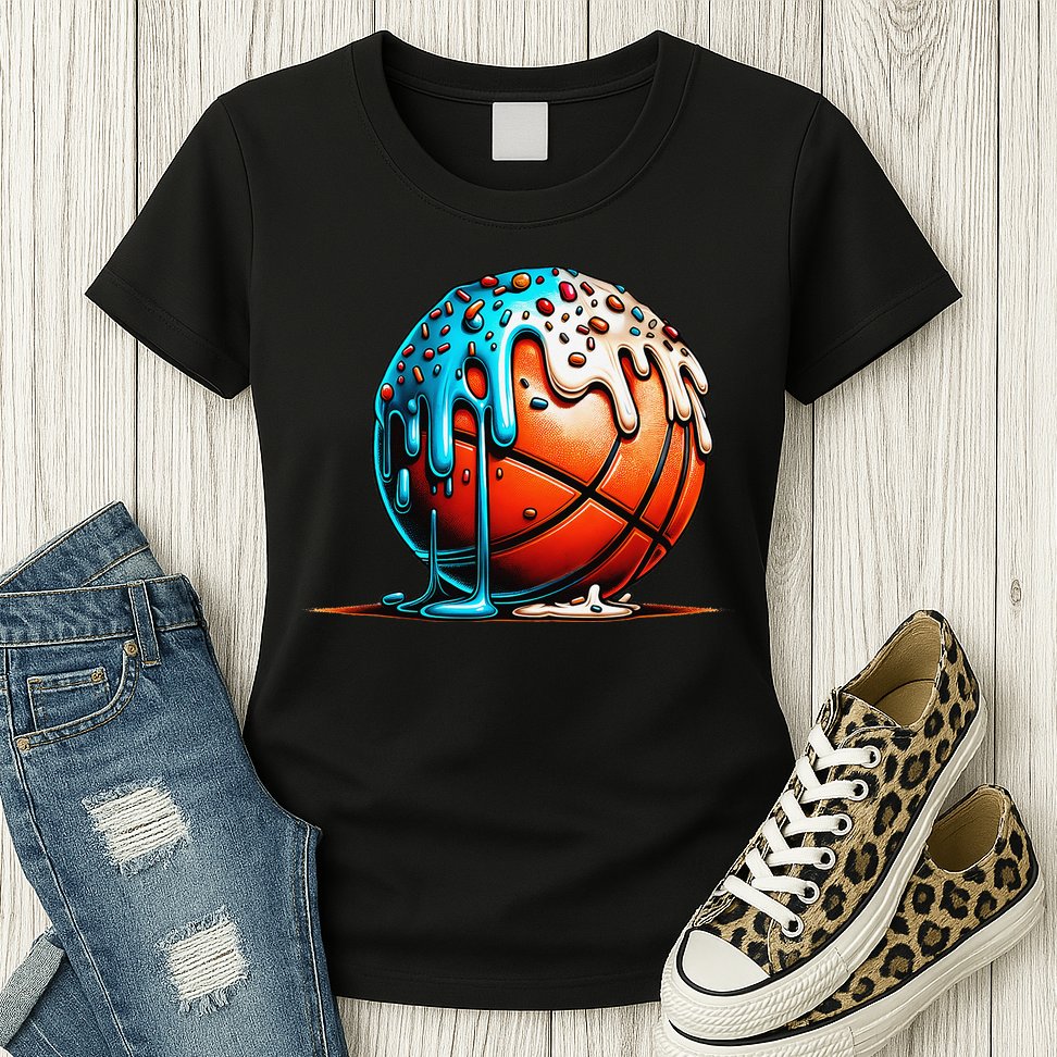Ice Cream Basketball Drip Basketball Stuff Womens T-Shirt