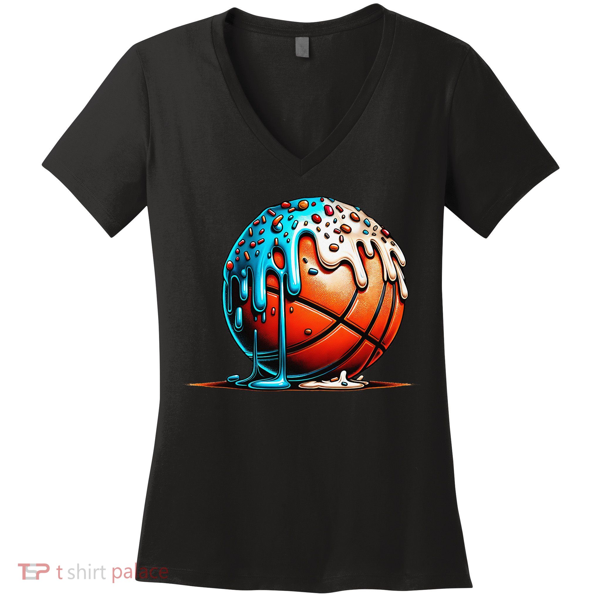 Ice Cream Basketball Drip Basketball Stuff Women's V-Neck T-Shirt