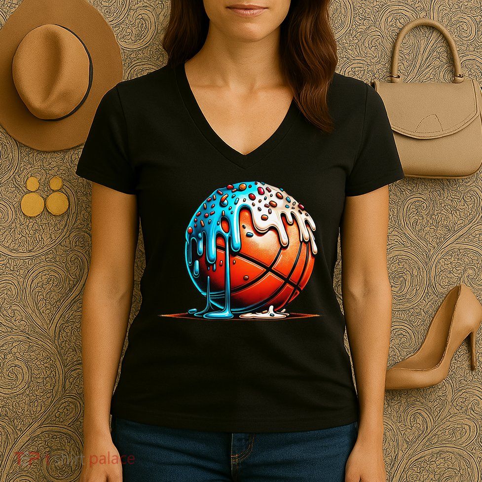 Ice Cream Basketball Drip Basketball Stuff Women's V-Neck T-Shirt