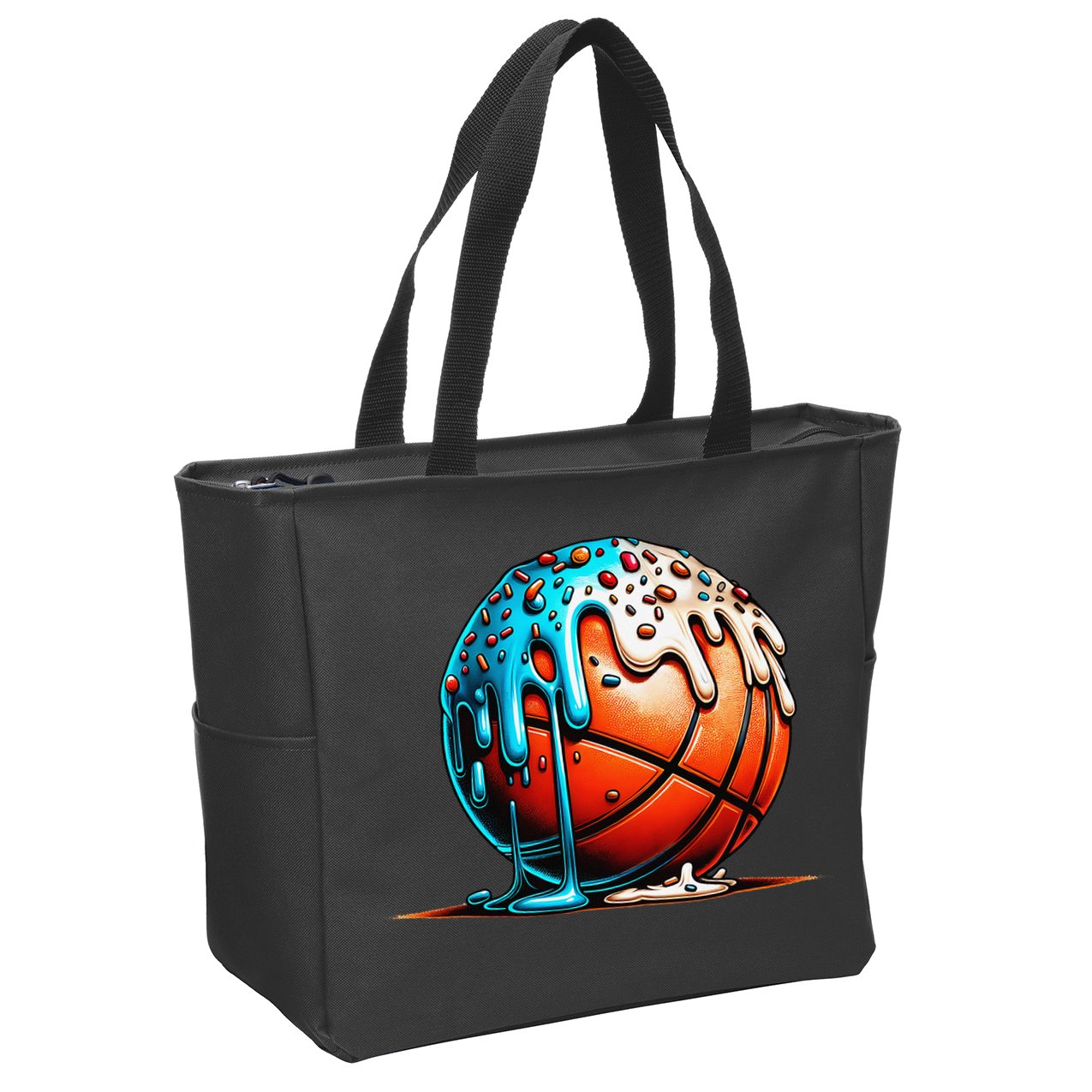 Ice Cream Basketball Drip Basketball Stuff Zip Tote Bag