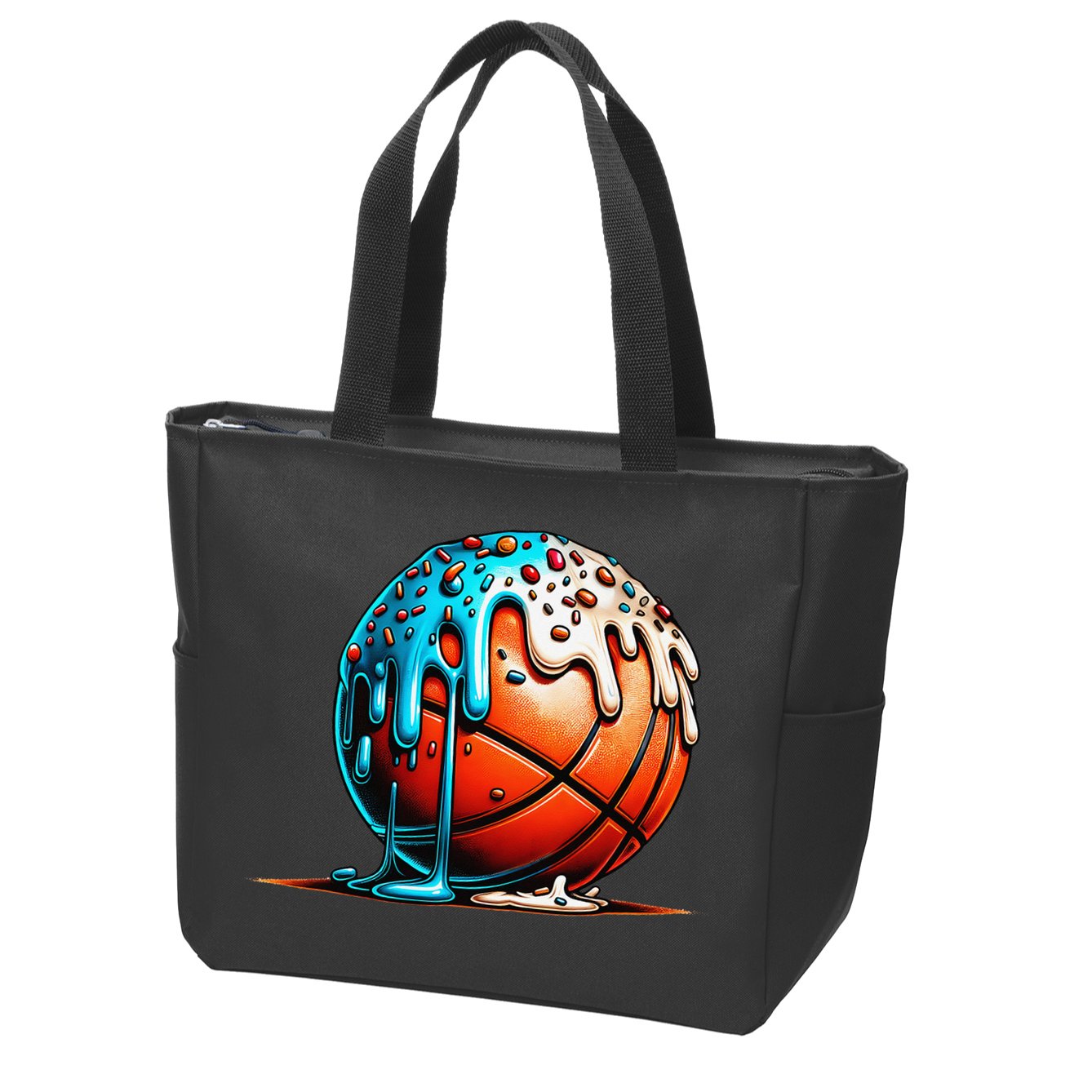 Ice Cream Basketball Drip Basketball Stuff Zip Tote Bag