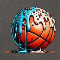 Ice Cream Basketball Drip Basketball Stuff Cotton Canvas Backpack