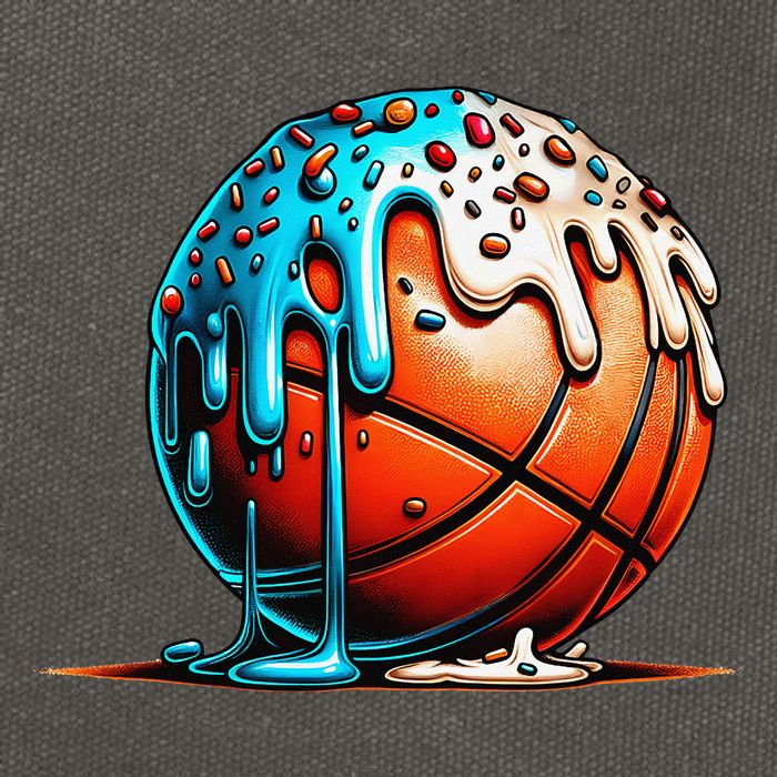 Ice Cream Basketball Drip Basketball Stuff Cotton Canvas Backpack