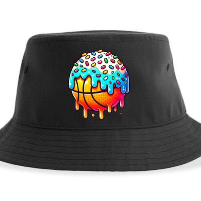 Ice Cream Basketball Drip  Basketball Stuff Sustainable Bucket Hat