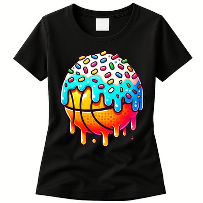 Ice Cream Basketball Drip  Basketball Stuff Womens T-Shirt