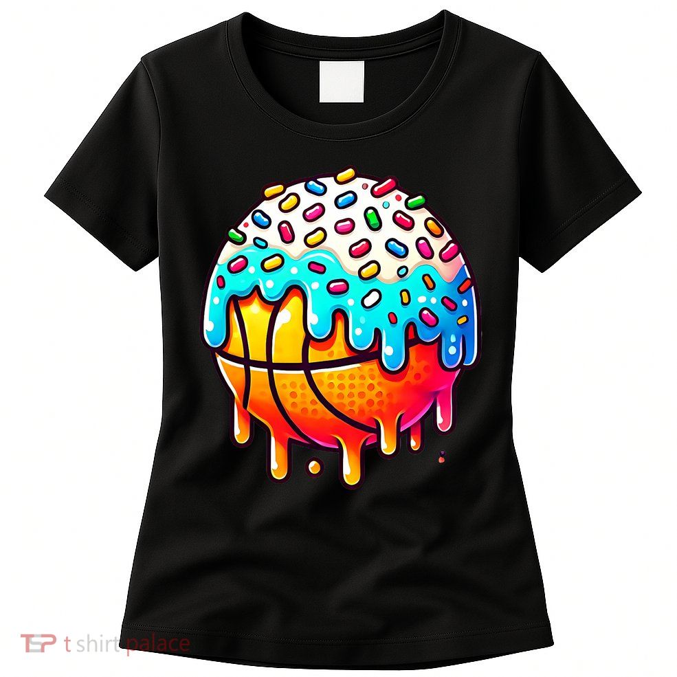 Ice Cream Basketball Drip  Basketball Stuff Womens T-Shirt