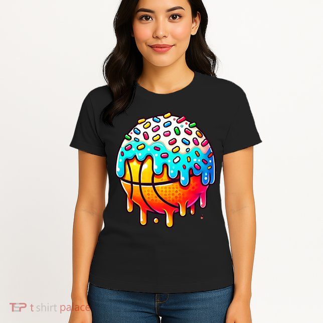 Ice Cream Basketball Drip  Basketball Stuff Womens T-Shirt