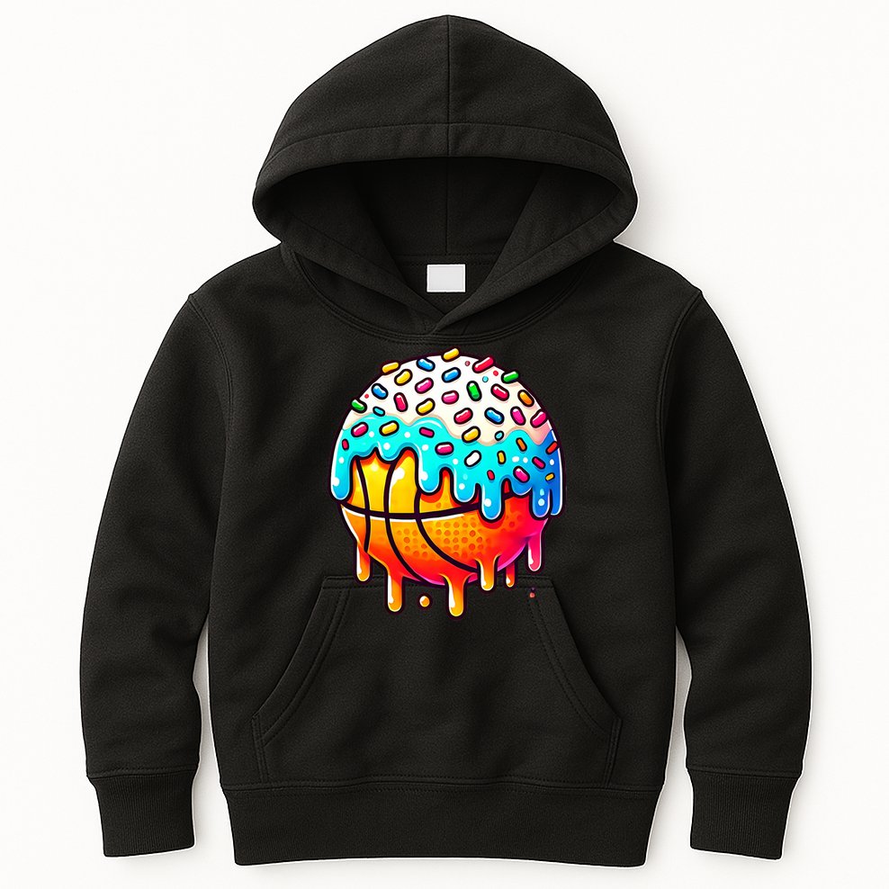 Ice Cream Basketball Drip  Basketball Stuff Kids Hoodie