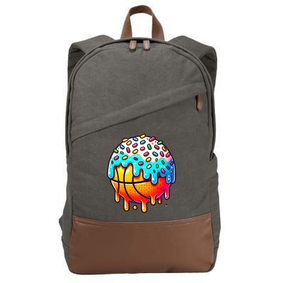 Ice Cream Basketball Drip  Basketball Stuff Cotton Canvas Backpack