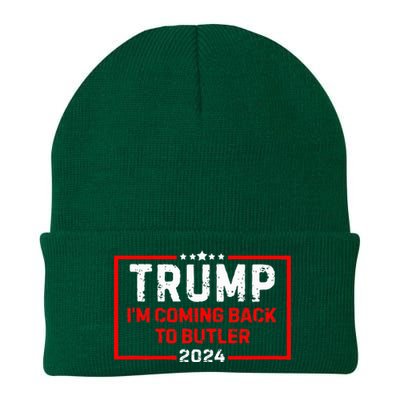 IM Coming Back To Butler Trump Fight 2024 Us Flag Knit Cap Winter Beanie